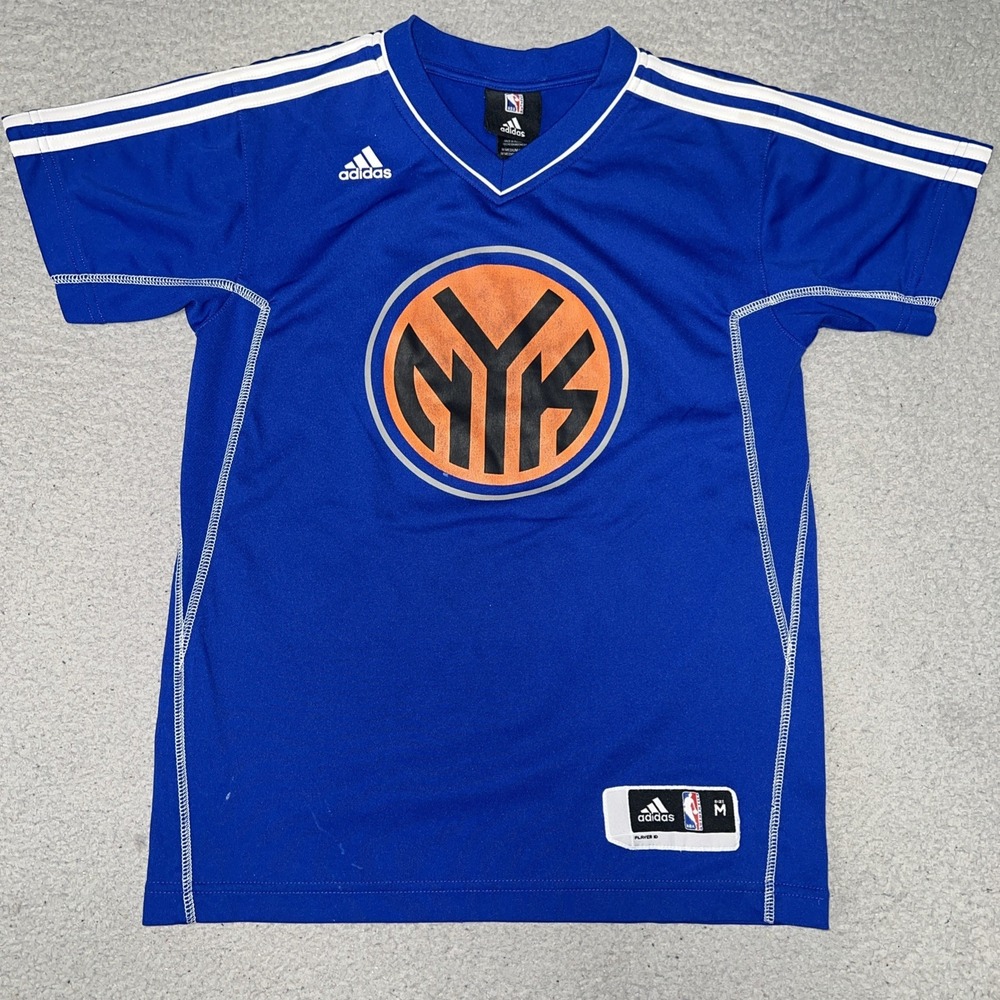 adidas New York Knicks Carmelo Anthony Jersey Youth Sz M 10-12 Blue #7 Game Time